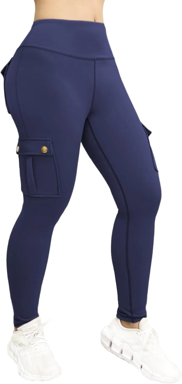 Wavar Scrunch Butt Lifting Leggings with Pockets Cargo Leggings for Women Workout Cargo Pants Tummy Control Yoga Pants
