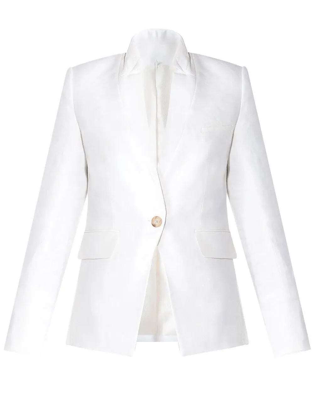 White Upcollar Dickey Jacket