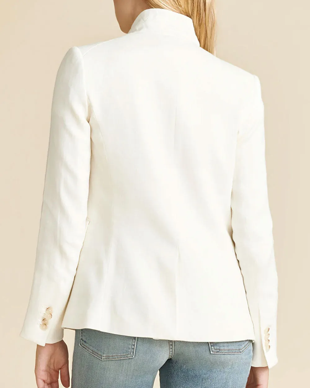 White Upcollar Dickey Jacket