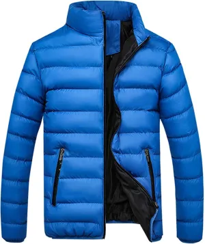 Winter Jackets for Men - Lightweight Puffer Quilted Jacket, Packable Down Coat, Stand Up Collar