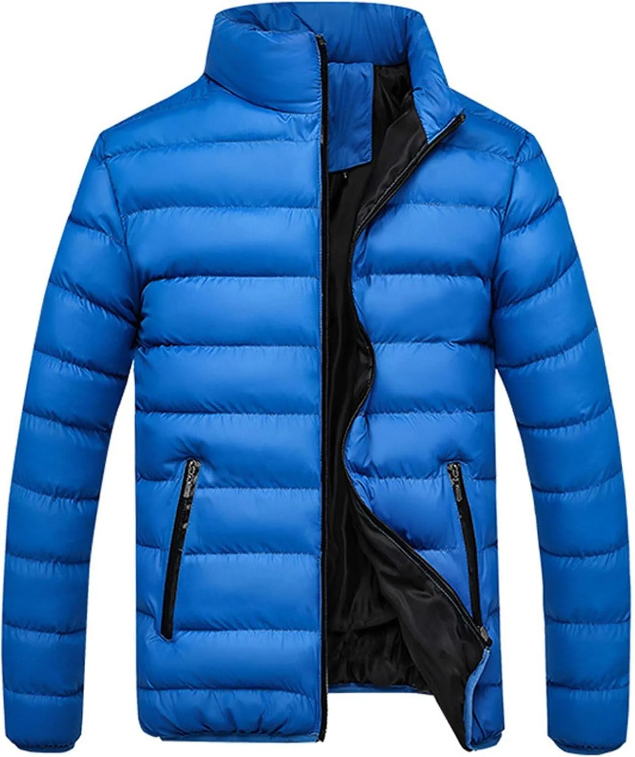 Winter Jackets for Men - Lightweight Puffer Quilted Jacket, Packable Down Coat, Stand Up Collar