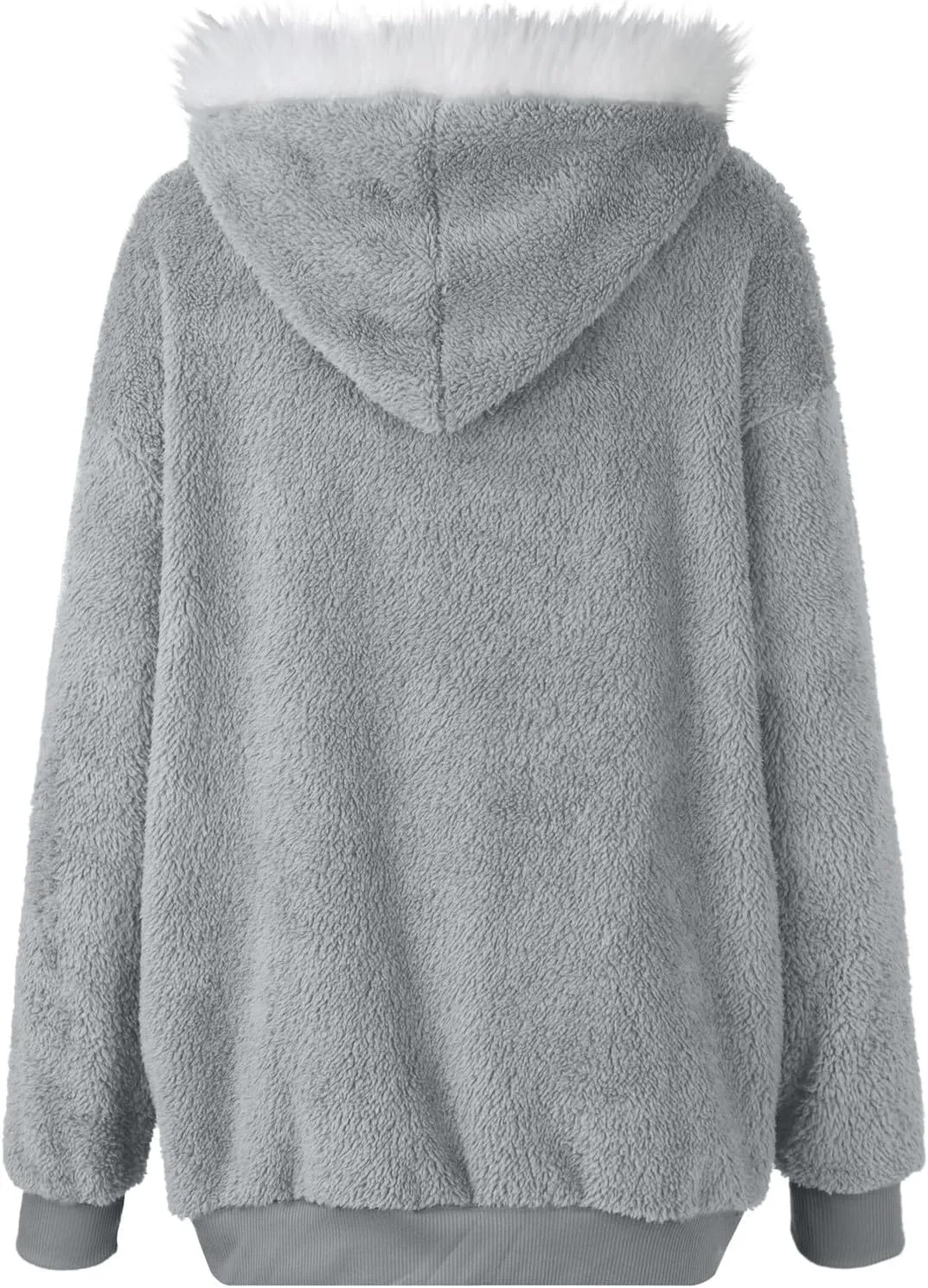 Winter Jackets for Women Fuzzy Fleece Jacket Hooded Color Block Patchwork Cardigan Coats Soft Shaggy Warm Outerwear
