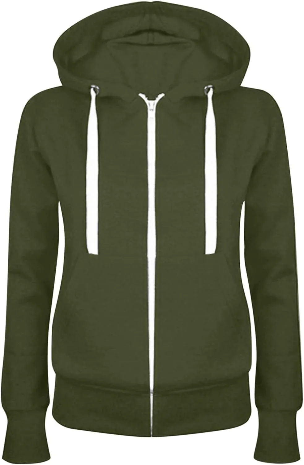 Women Hoodies Long Sleeve Sweatshirts Oversized Solid Casual Full Zipper Jackets Winter Clothes 2023 Fashion Outfits