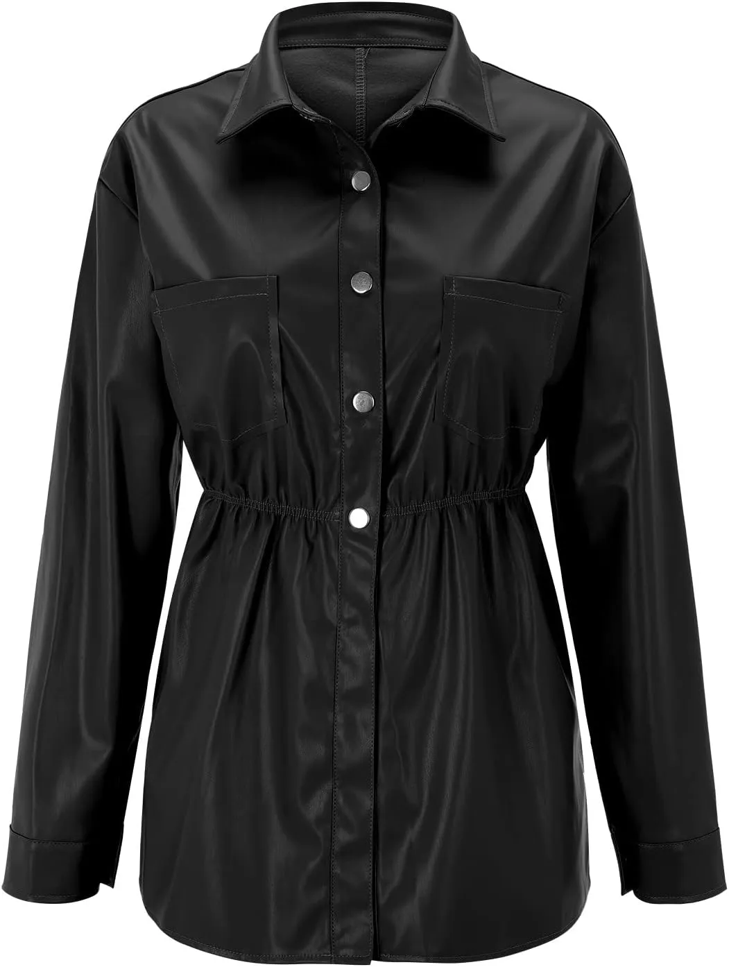 Women Leather Jacket Stand-Up Collar Zipper Stitching Solid Color Jacket Faux Leather Jacket Women Faux Leather