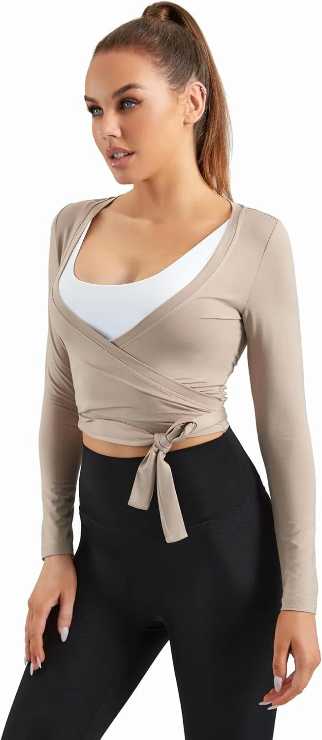 Women Tie Front Shrug Long Sleeve Bolero Cardigan Lightweight Casual Tops