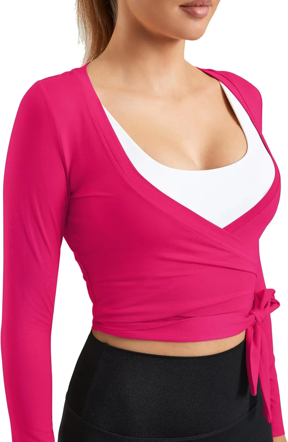 Women Tie Front Shrug Long Sleeve Bolero Cardigan Lightweight Casual Tops