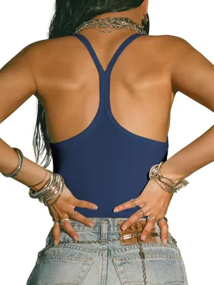 Women Workout Tops Racerback Tank Tops Basic Cute Summer 2025 Camisole Crew Neck Going Out Slim Fit Shirts