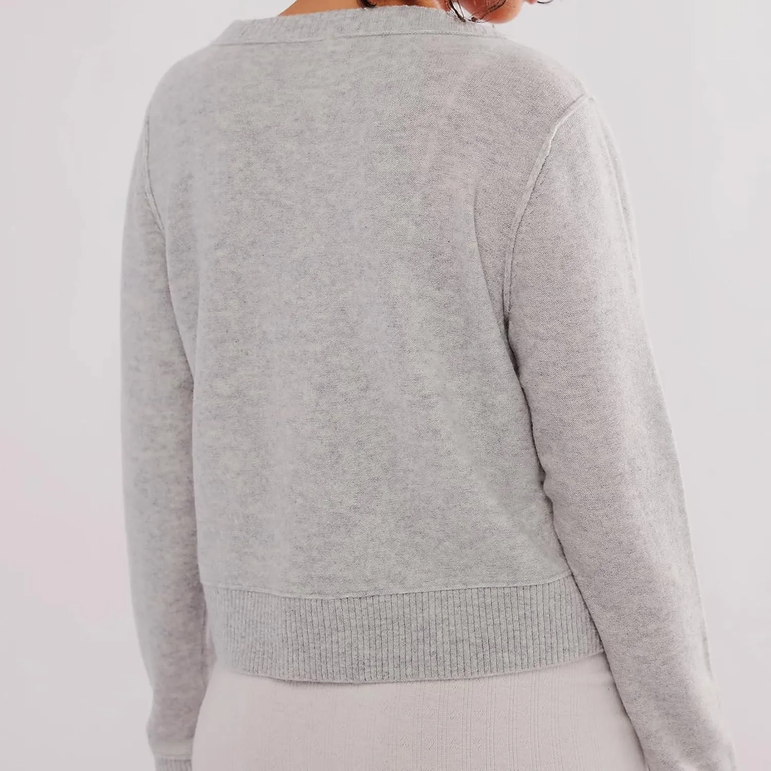 Women Y2k Classic Crop Cardigan Sweater Button Down Long Sleeve Lightweight Knit Basic Shirt Fall Cardigan Tops