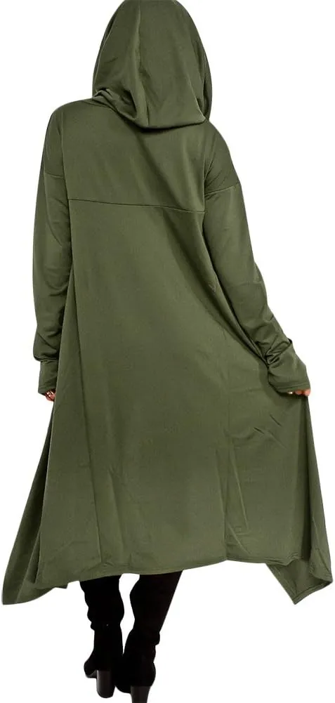 Womens Asymmetric Hem Long Sleeve Loose Casaul Hoodies Sweatshirts Tunic Tops
