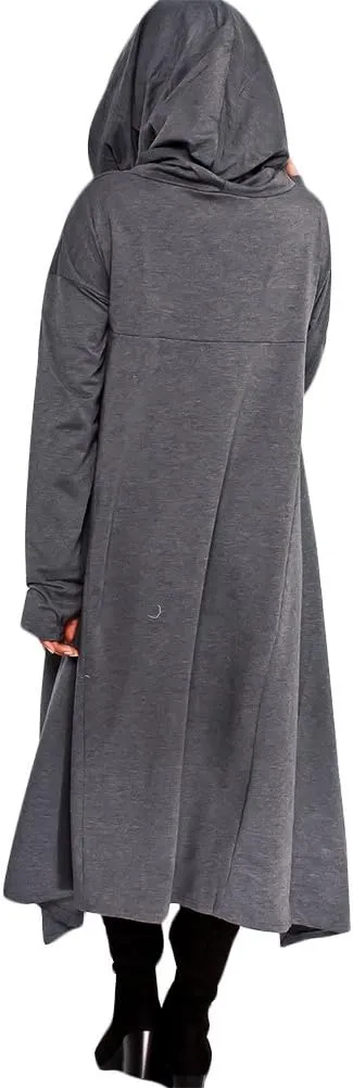 Womens Asymmetric Hem Long Sleeve Loose Casaul Hoodies Sweatshirts Tunic Tops
