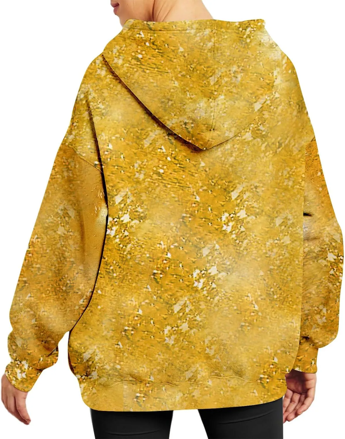 Womens Bleached Blank Print Hoodies Long Sleeve Casual 2024 Fall Oversized Pullover Tops Sweatshirt with Pockets