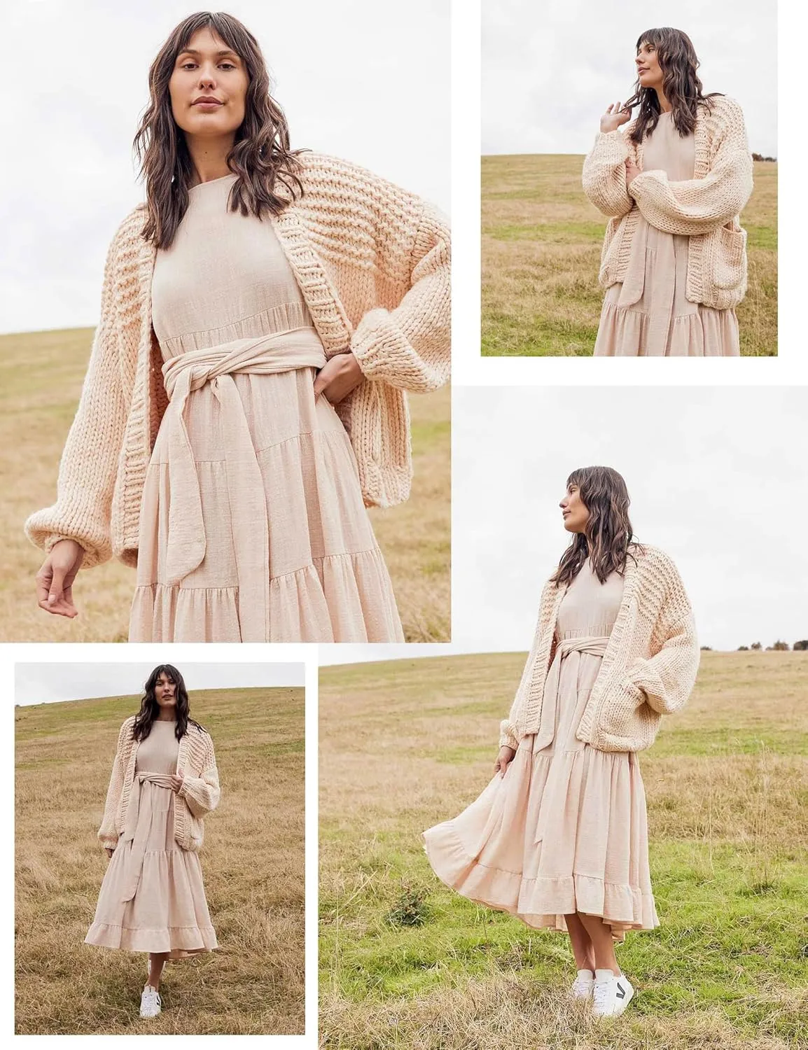 Women's Cardigan Soft Pocketed Long Sleeves Casual Knitted Open Front Cardigans Lightweight Sweaters