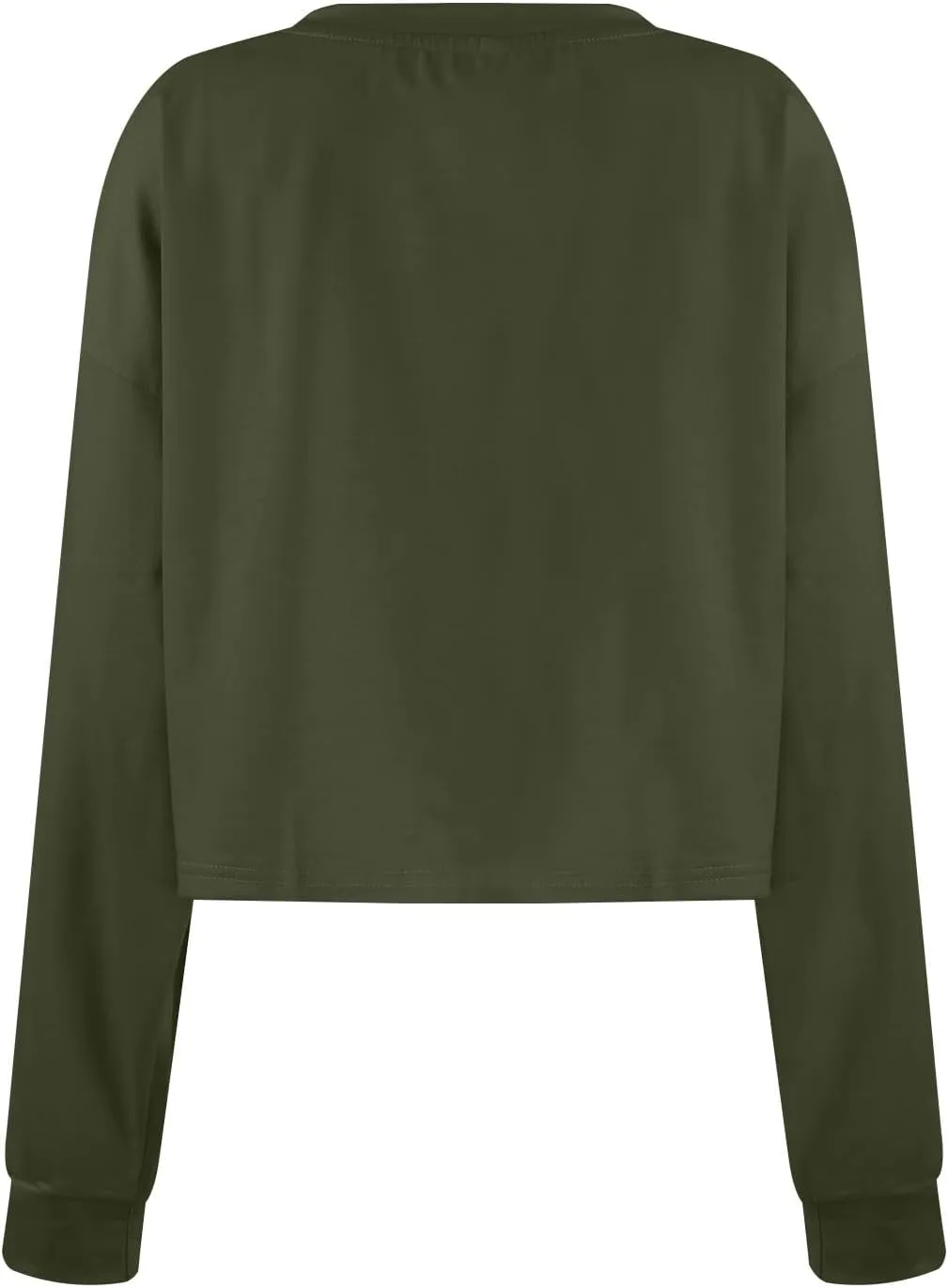 Womens Cropped Sweatshirt Long Sleeve Crewneck Oversized Sweater Tops Casual Comfy Loose Tunic Pullover Preppy Clothes