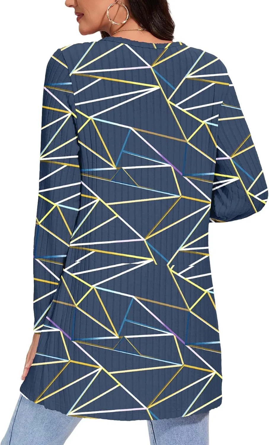Women's Fall Casual Open Front Long Cardigan Loose Lightweight Cardigans with Pockets