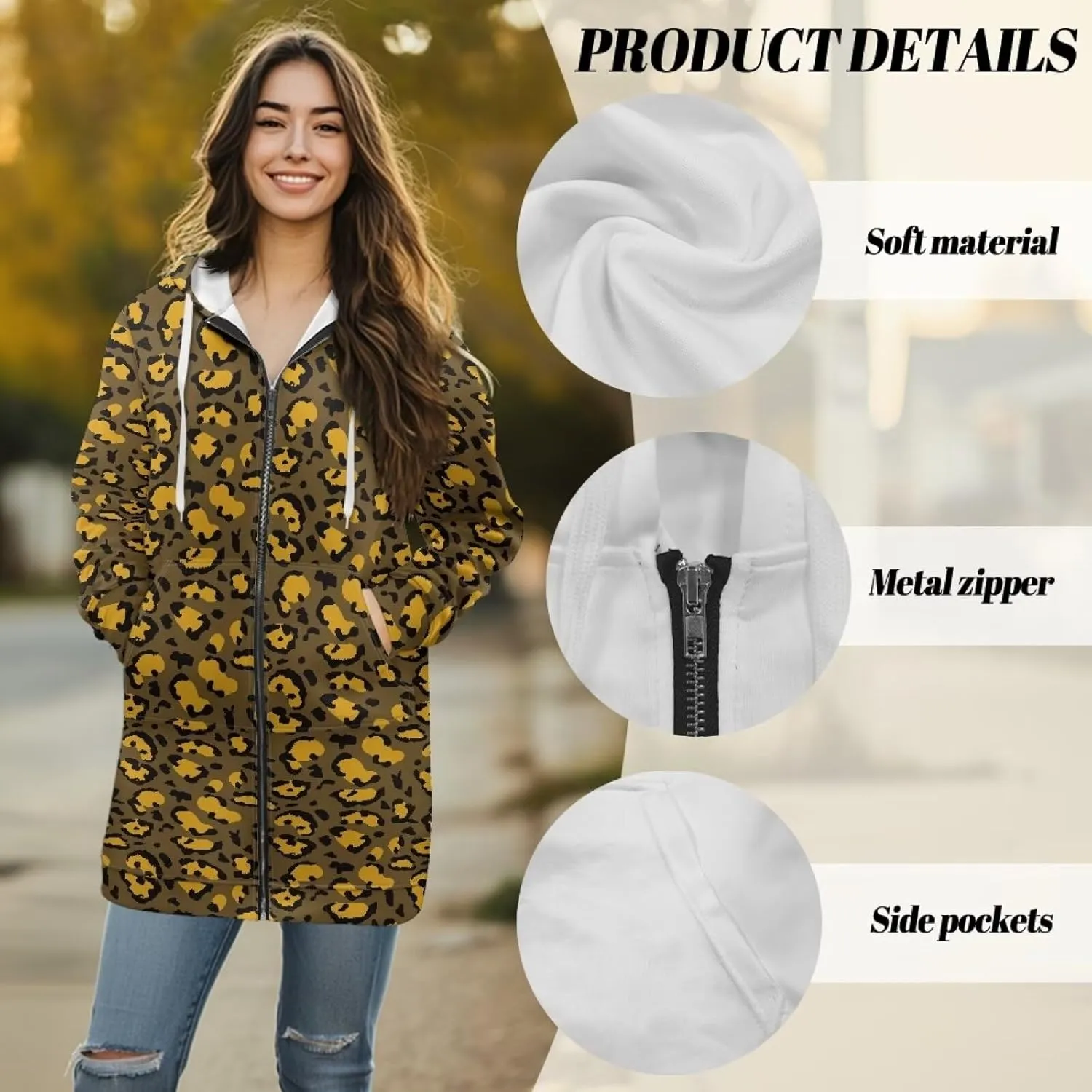 Women's Full Zip Up Hoodie Long Sleeve Zipper Pullover Hoodies Fall Long Jackets with Pockets Tunic Sweatshirt Cardigan S-3XL