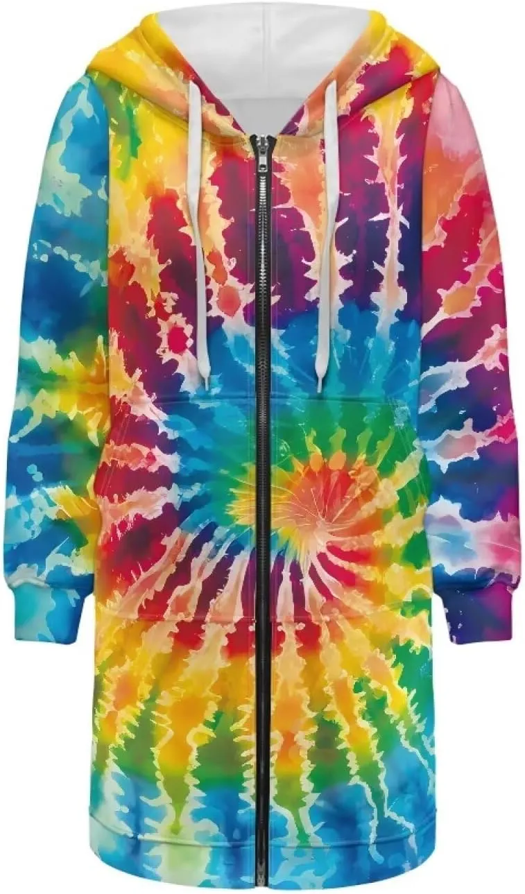 Women's Full Zip Up Hoodie Long Sleeve Zipper Pullover Hoodies Fall Long Jackets with Pockets Tunic Sweatshirt Cardigan S-3XL