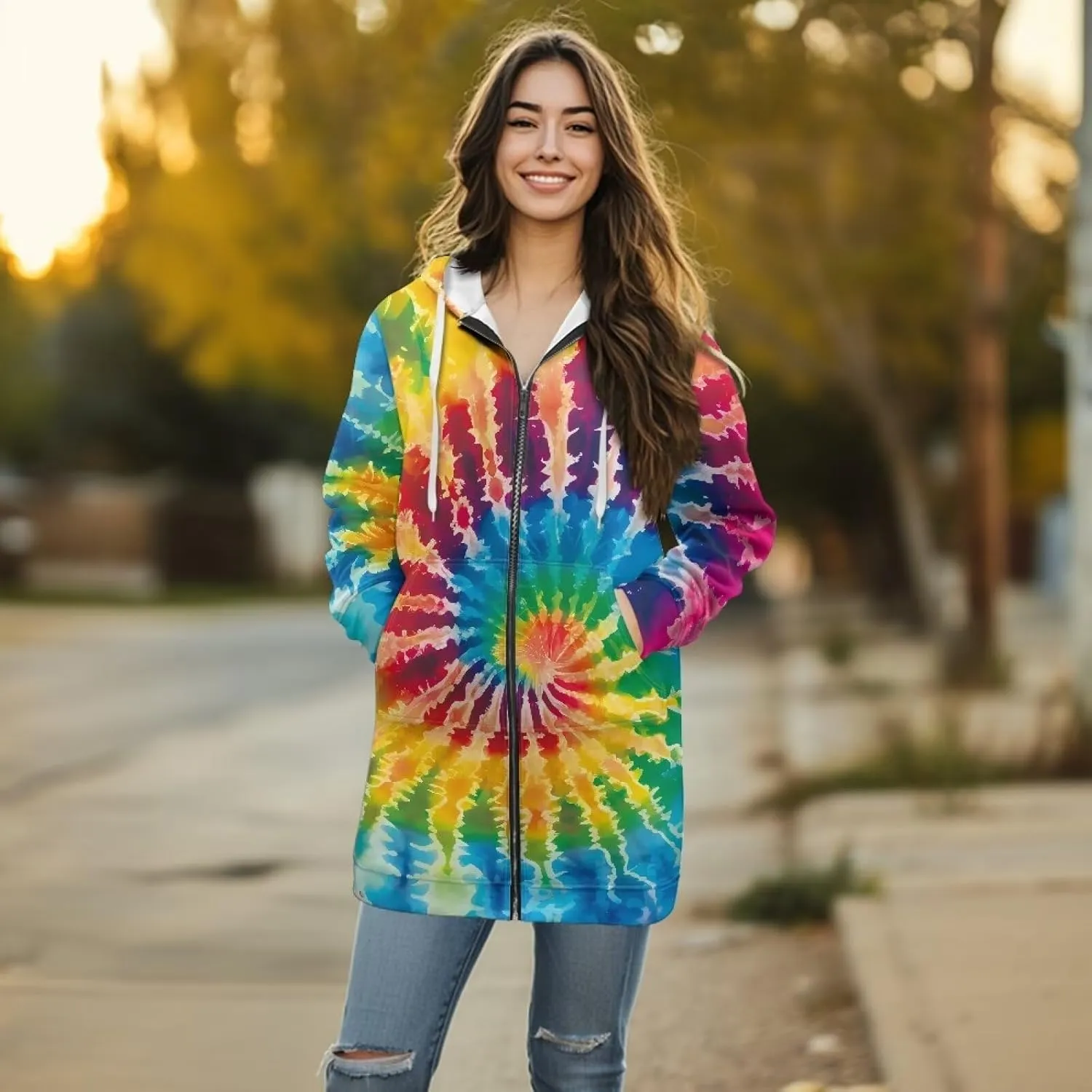 Women's Full Zip Up Hoodie Long Sleeve Zipper Pullover Hoodies Fall Long Jackets with Pockets Tunic Sweatshirt Cardigan S-3XL