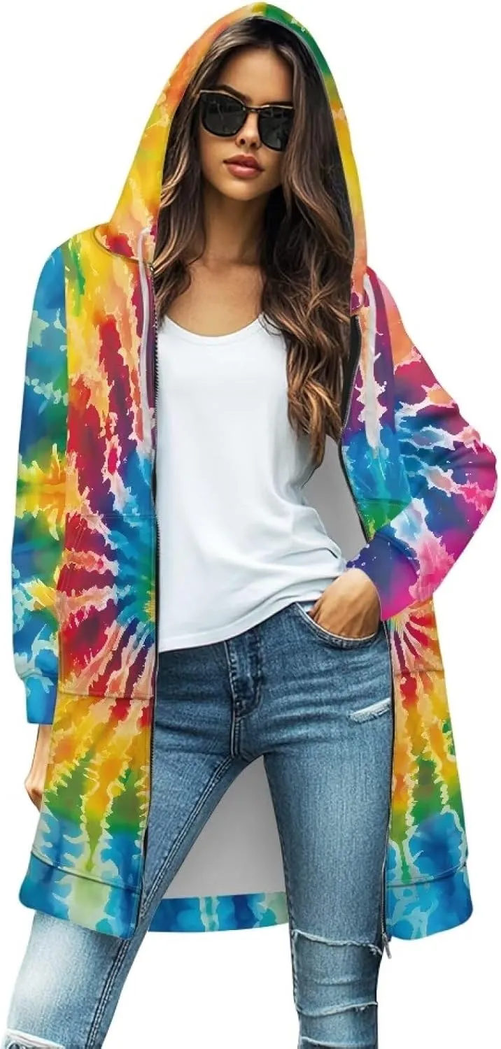 Women's Full Zip Up Hoodie Long Sleeve Zipper Pullover Hoodies Fall Long Jackets with Pockets Tunic Sweatshirt Cardigan S-3XL