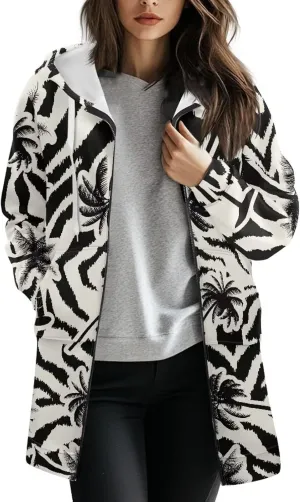 Women's Full Zip Up Hoodie Mid Long Zipper Hooded Sweatshirts Tunic Sweatshirt Cardigan Long Sleeve Jacket with Pockets S-3XL