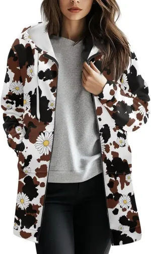 Women's Full Zip Up Hoodie Mid Long Zipper Hooded Sweatshirts Tunic Sweatshirt Cardigan Long Sleeve Jacket with Pockets S-3XL