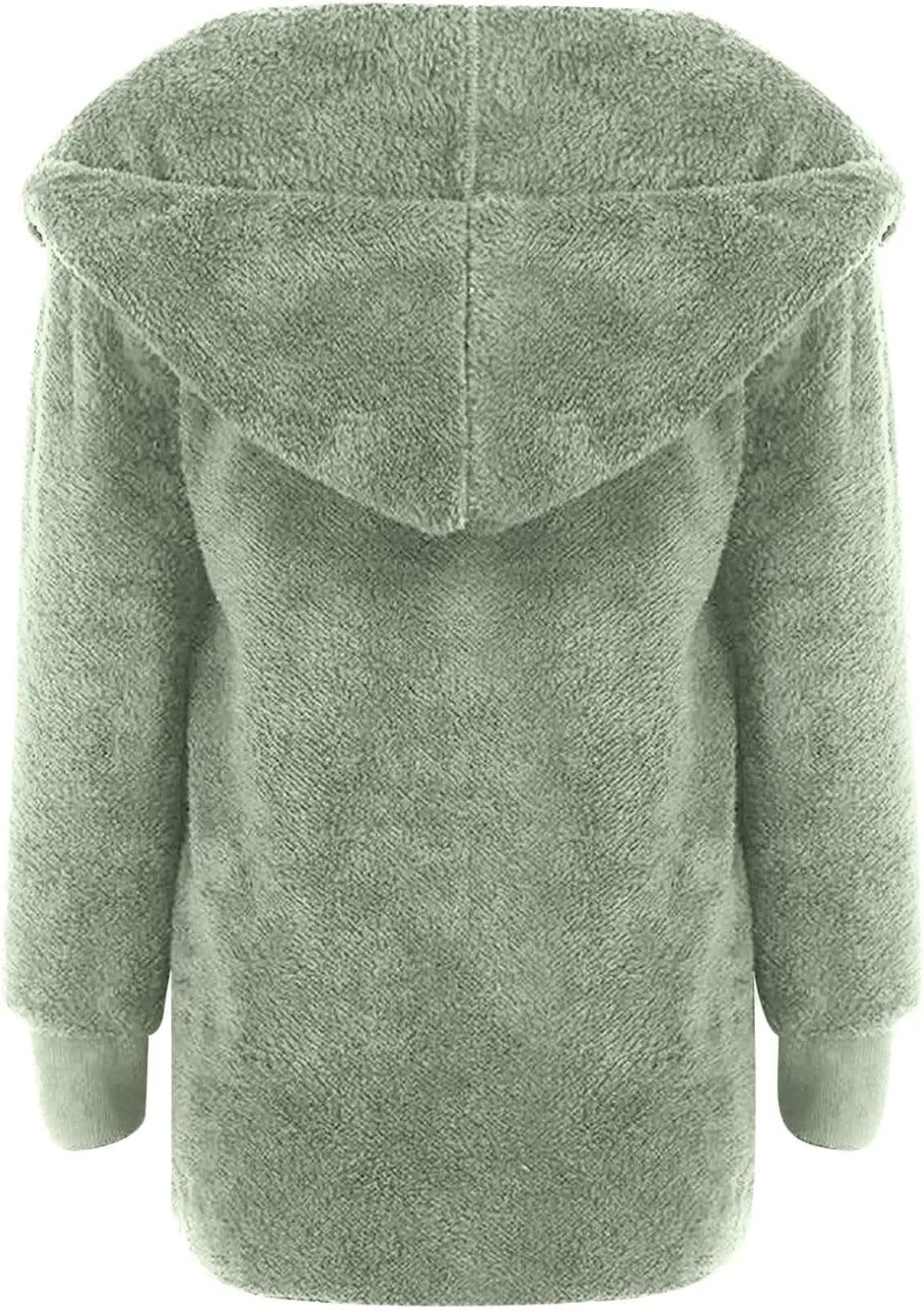 Womens Fuzzy Fleece Cardigan Coat Casual Oversized Open Front Sherpa Hooded Jackets Warm Winter Fluffy Outerwear