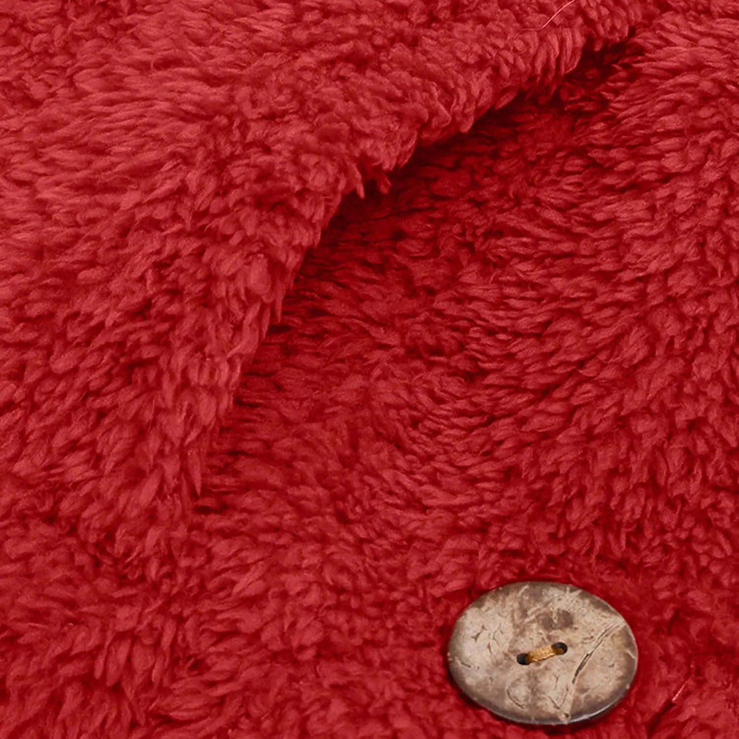 Women's Fuzzy Fleece Coat Plus Size Shearling Jacket Oversized Hoodie Sweater Coat Button Down Outerwear with Pockets