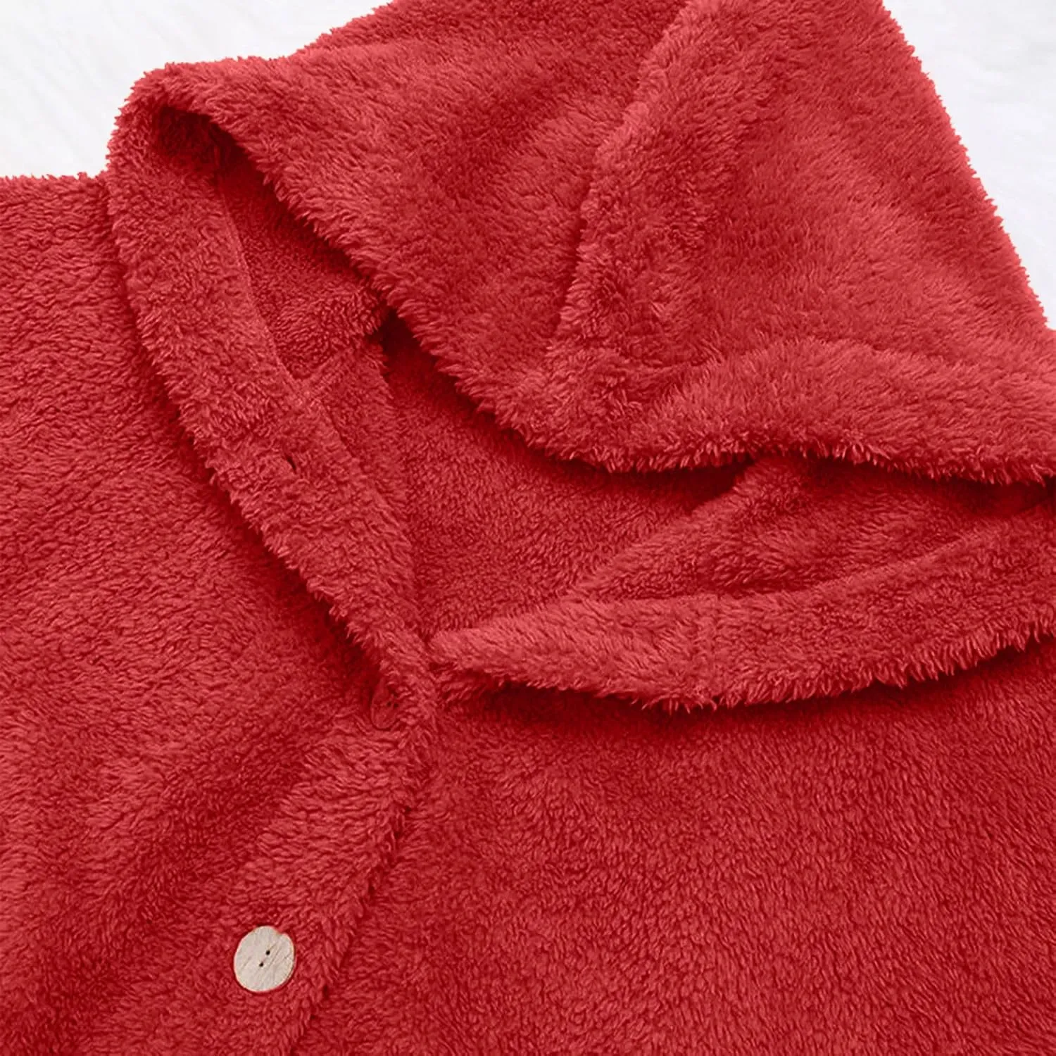 Women's Fuzzy Fleece Coat Plus Size Shearling Jacket Oversized Hoodie Sweater Coat Button Down Outerwear with Pockets