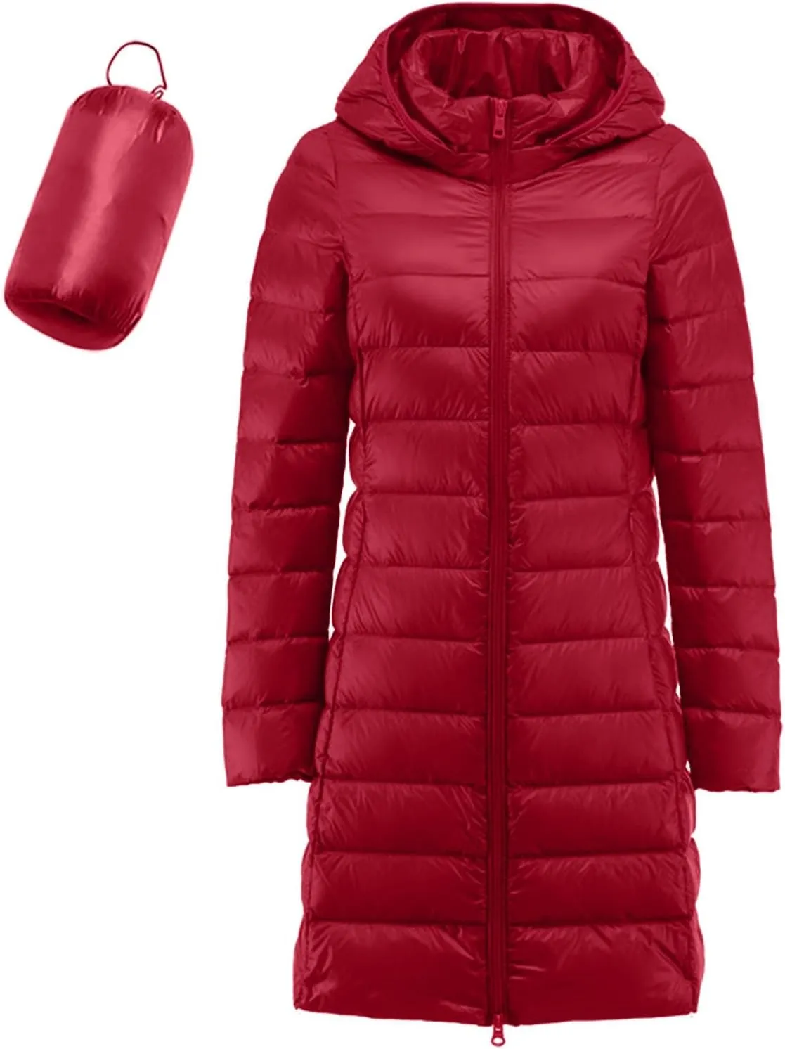 Women's Long Down Jacket Lightweight Packable Travel 2023 Fall Winter Puffer Jackets Slim Fit Casual Warm Duck Down Coat