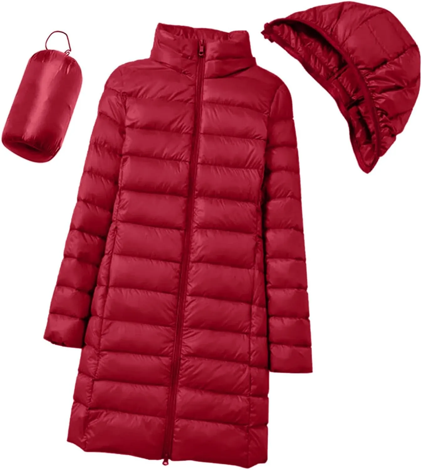 Women's Long Down Jacket Lightweight Packable Travel 2023 Fall Winter Puffer Jackets Slim Fit Casual Warm Duck Down Coat