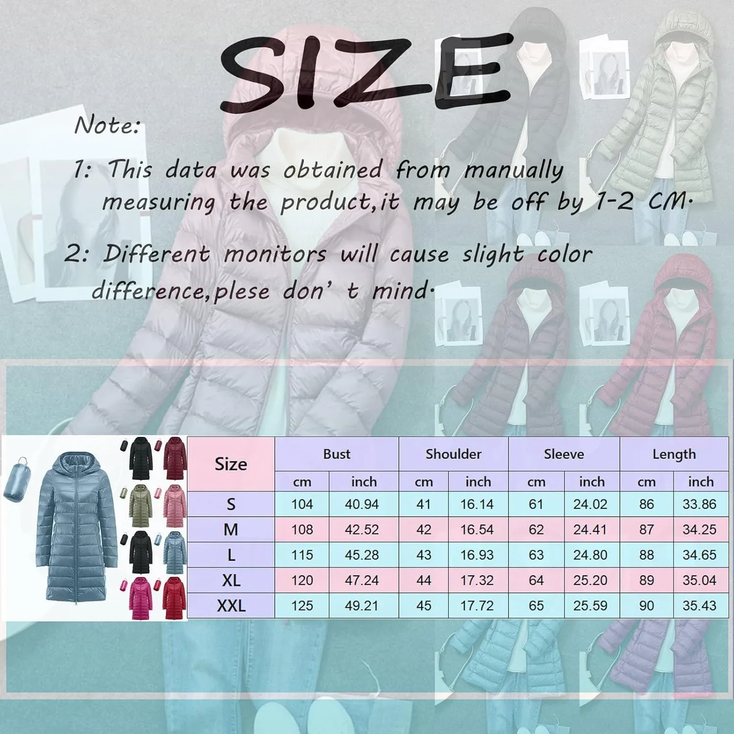 Women's Long Down Jacket Lightweight Packable Travel 2023 Fall Winter Puffer Jackets Slim Fit Casual Warm Duck Down Coat