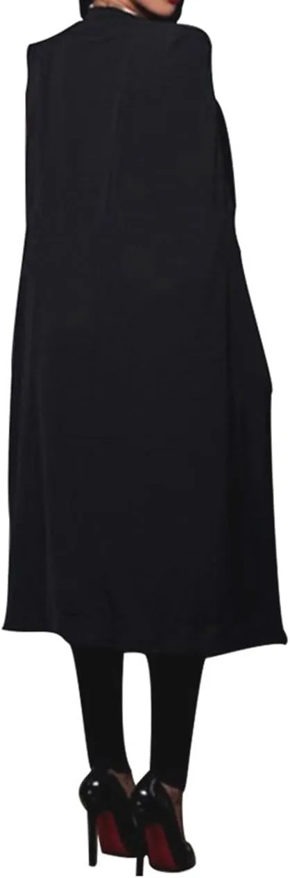 Women's Long Open Slit Sleeve Cloak Capes Jacket 4XXL Open Front Long Slit Blazer Cape Coat Plus Size