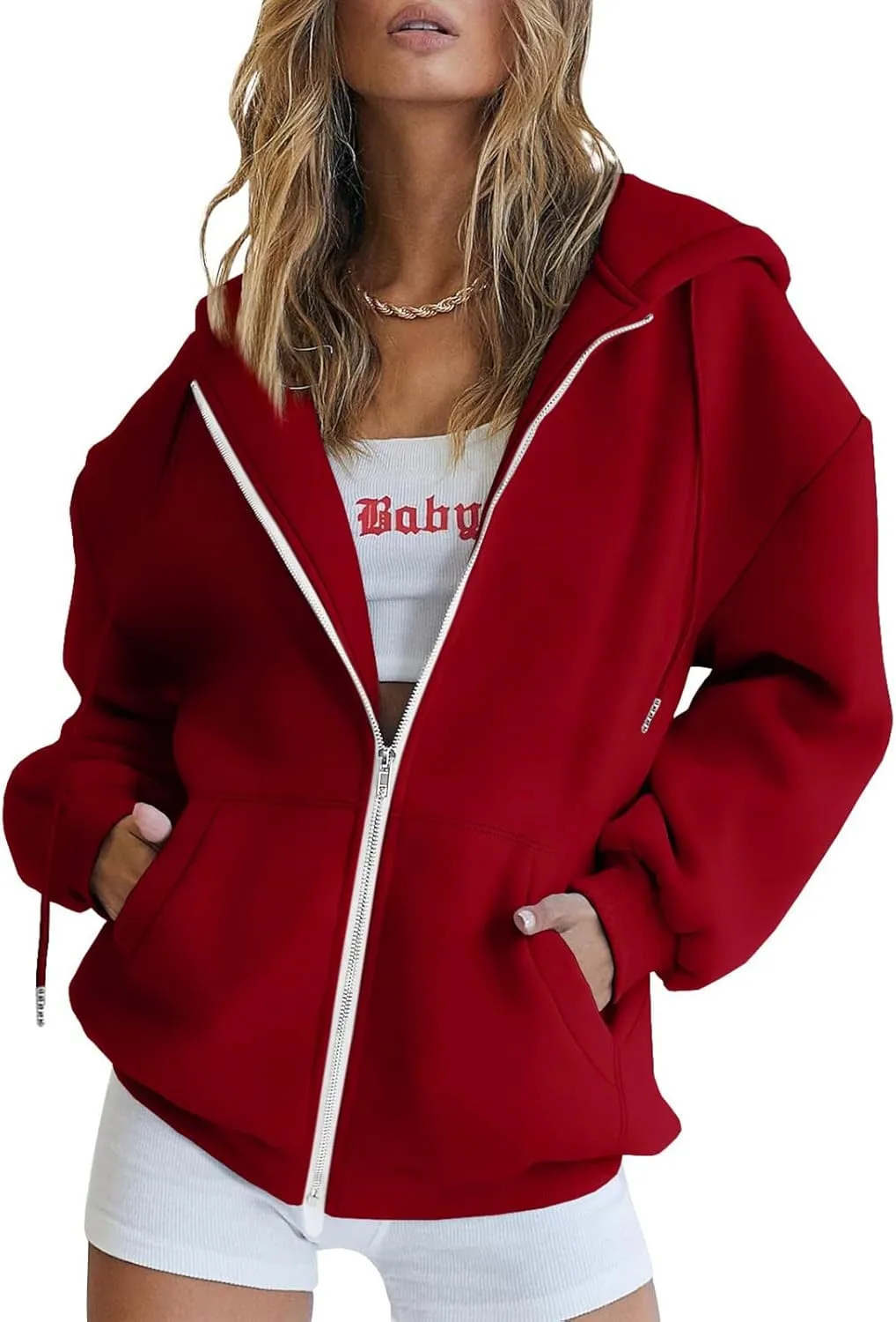 Women's Oversized Full Zip Hoodies Lightweight Casual Y2K Fashion Sweatshirts 2023 Fall Trendy Jackets Streetwear