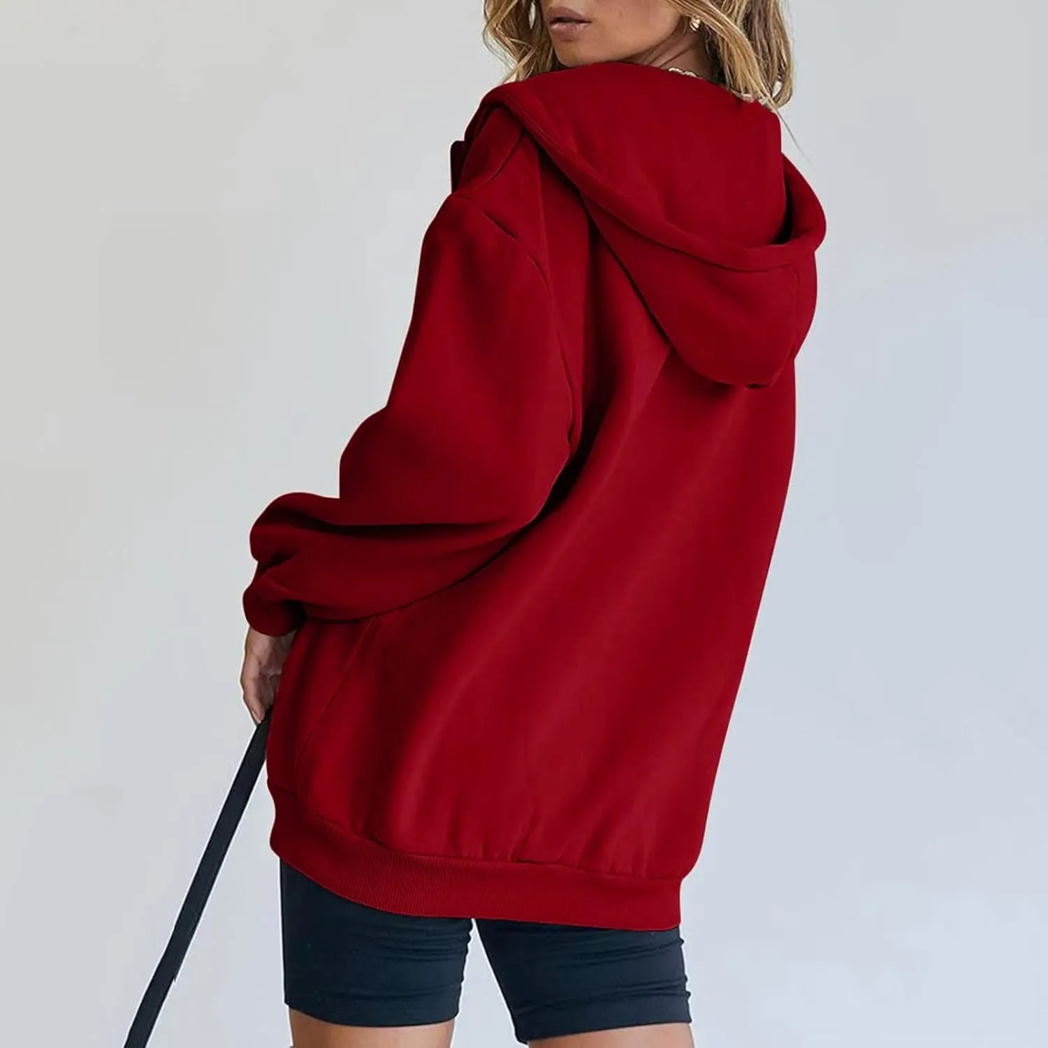 Women's Oversized Full Zip Hoodies Lightweight Casual Y2K Fashion Sweatshirts 2023 Fall Trendy Jackets Streetwear