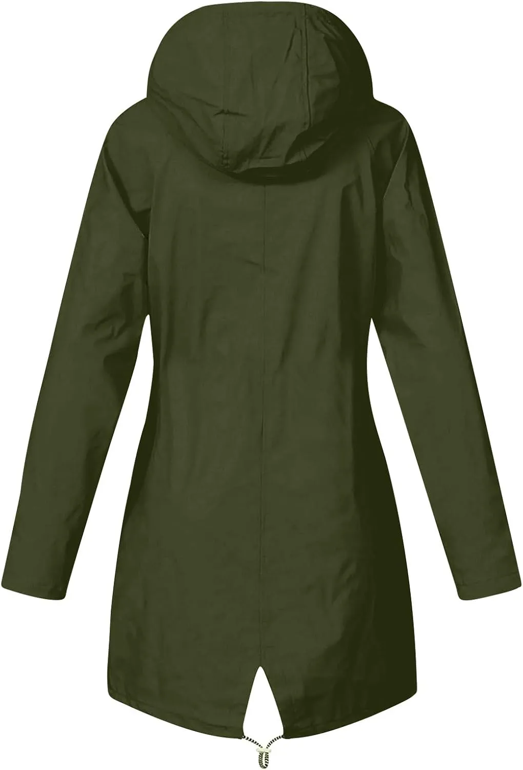 Womens Rain Coat Waterproof Dressy Zip Up Rain Jacket with Pockets Button Fall Raincoat Windbreaker with Hood