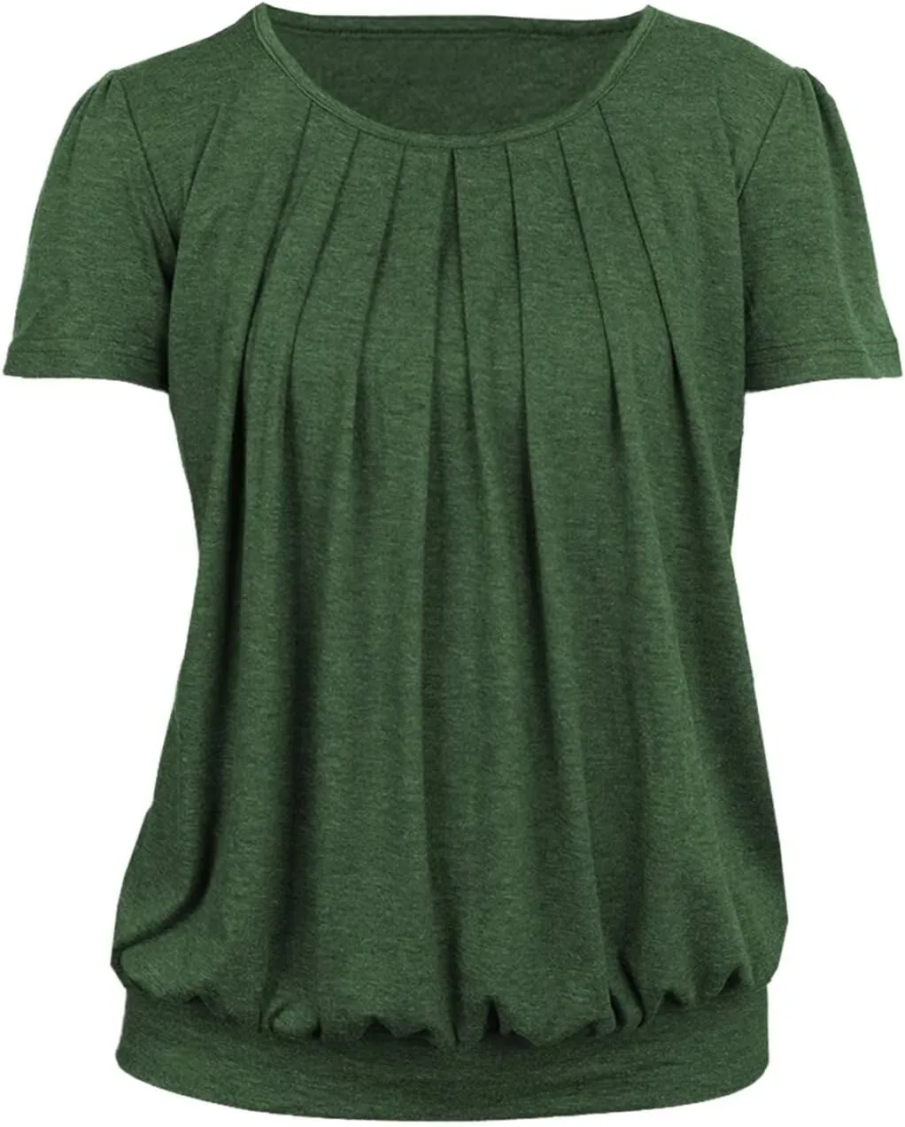 Women's Short Sleeve Tunic Tops Scoop Neck Banded Bottom Summer T Shirt for Leggings