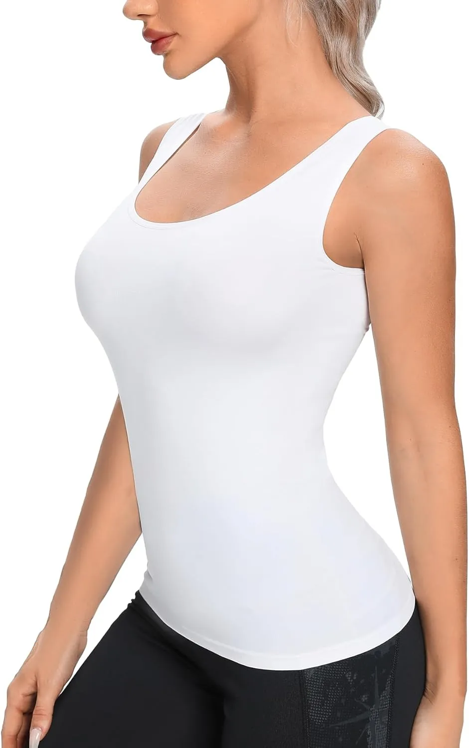 Womens Tank Tops Seamless Black White Gray Nude