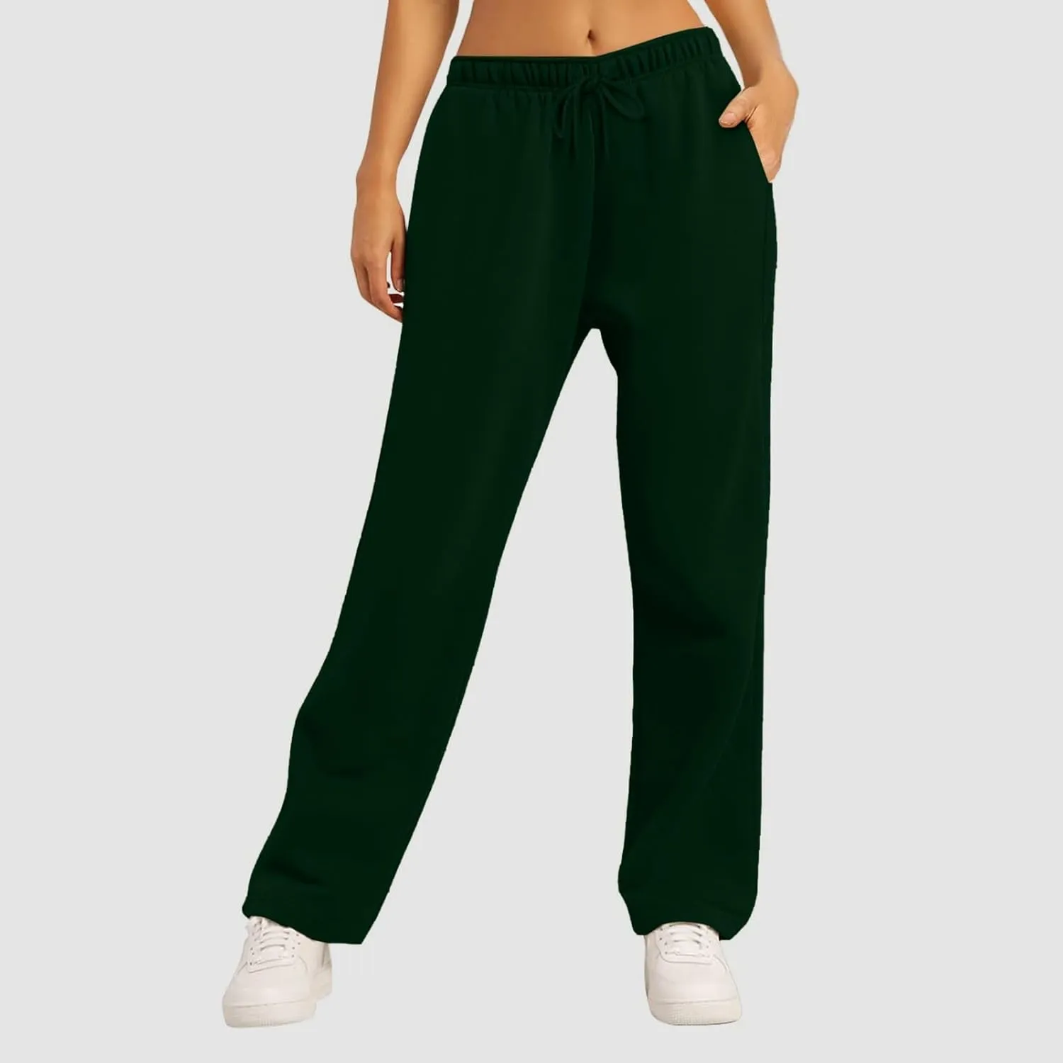 Women's Wide Leg Sweatpants 2025 Trendy Athletic Baggy Sweat Pants High Waist Drawstring Casual Loose Lounge Trousers