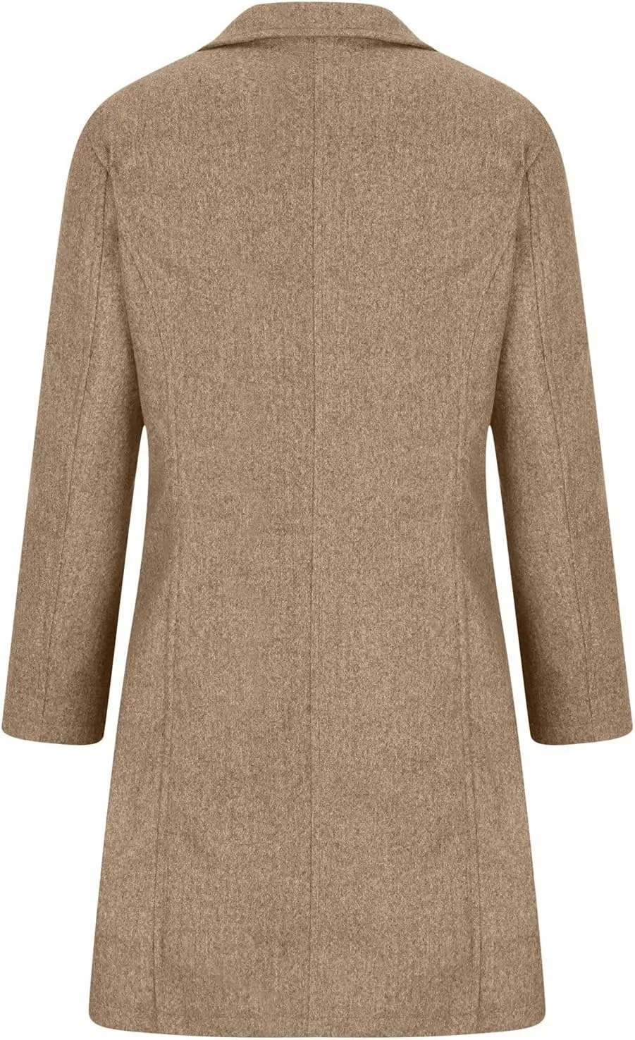 Women's Wool Blend Jackets Stand Collar Single Breasted Pea Coat Winter Fall Casual Business Long Trench Coat Outwear