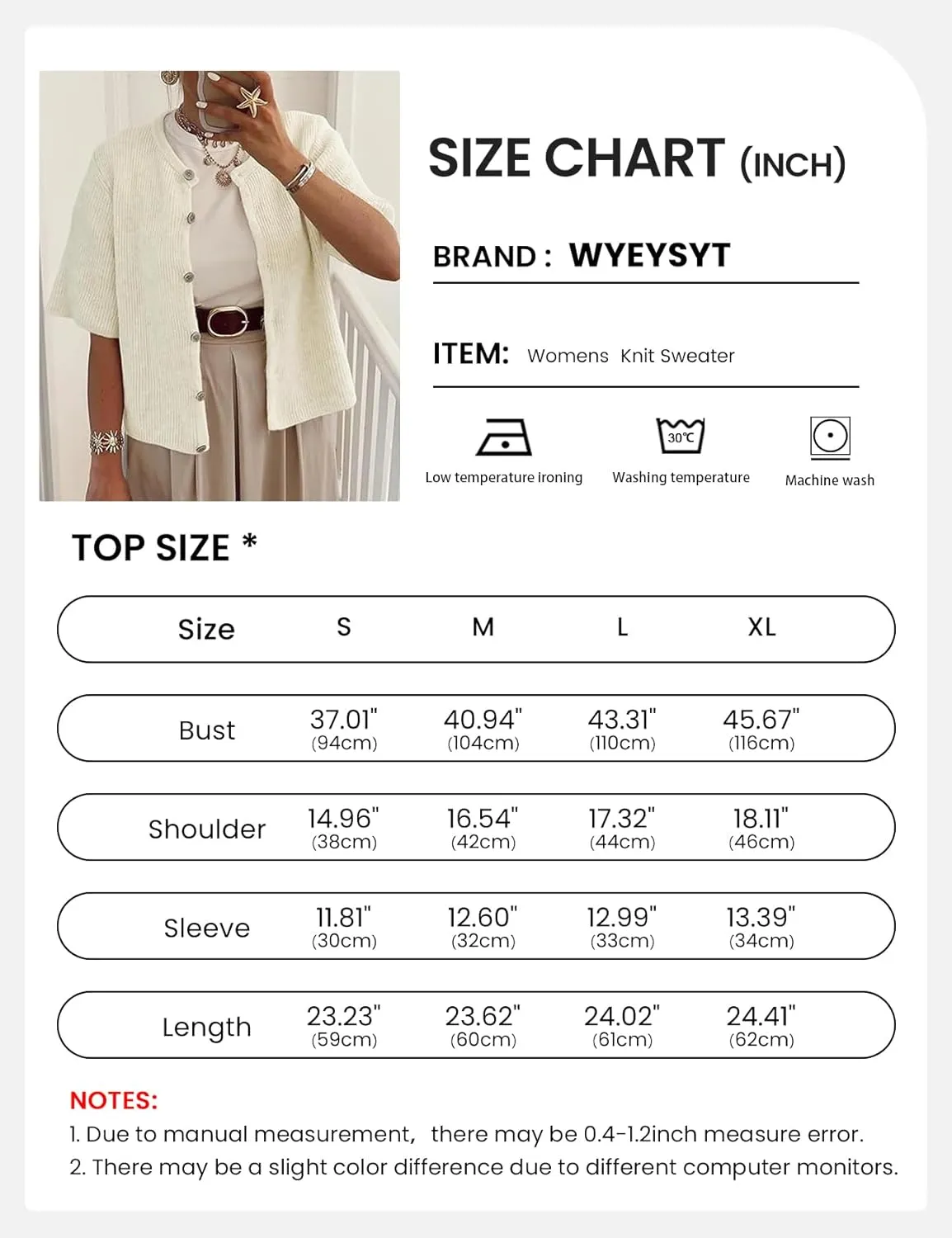 Wyeysyt Womens Cropped Knitted Cardigan Y2K Short Sleeve Button Down Sweater Cardigan Shirt Casual Solid Color Ribbed Outwear