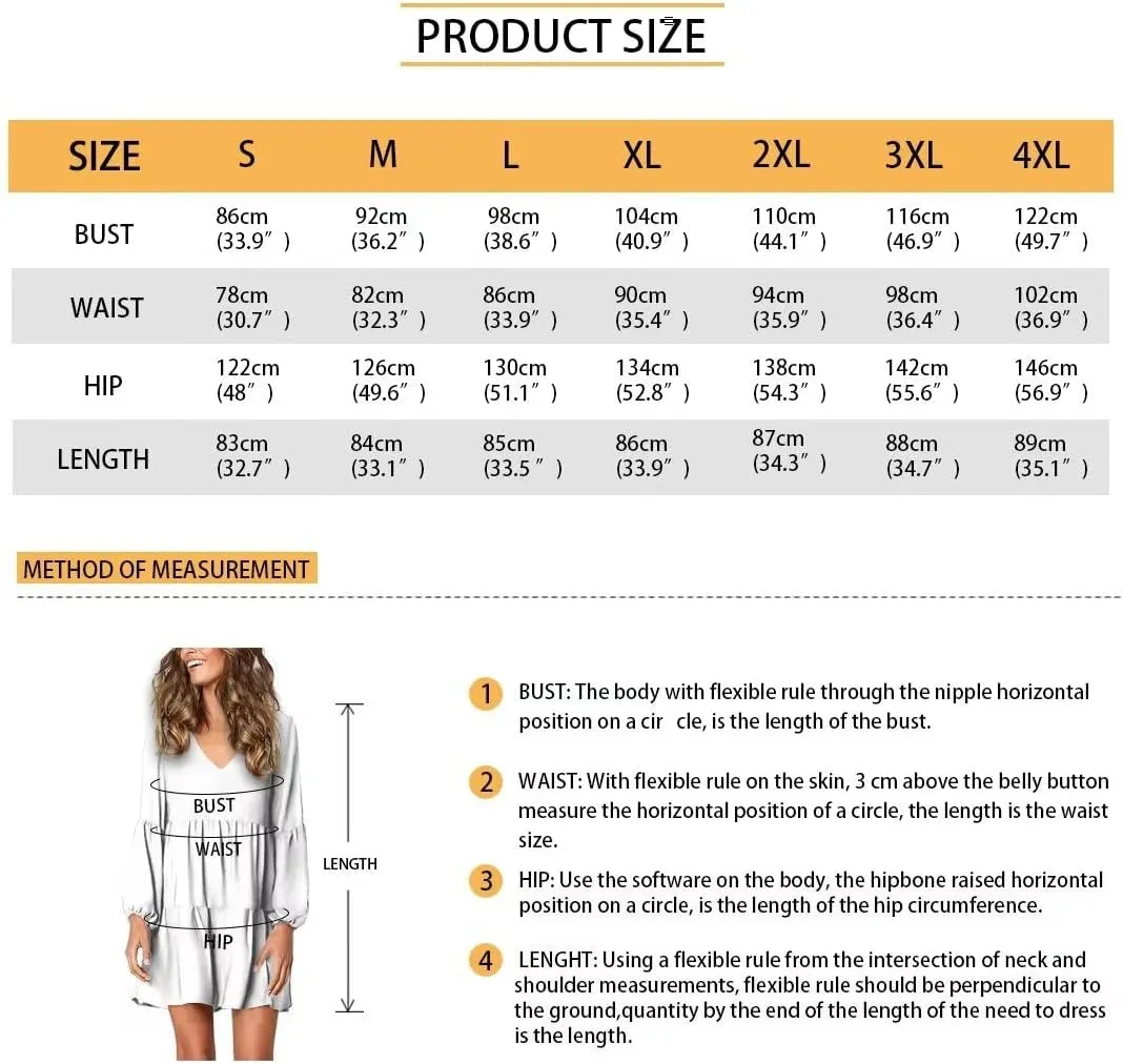 Xhuibop Women Tunic Dress Long Sleeve Flowy Swing Ruffle Dress Plus Size