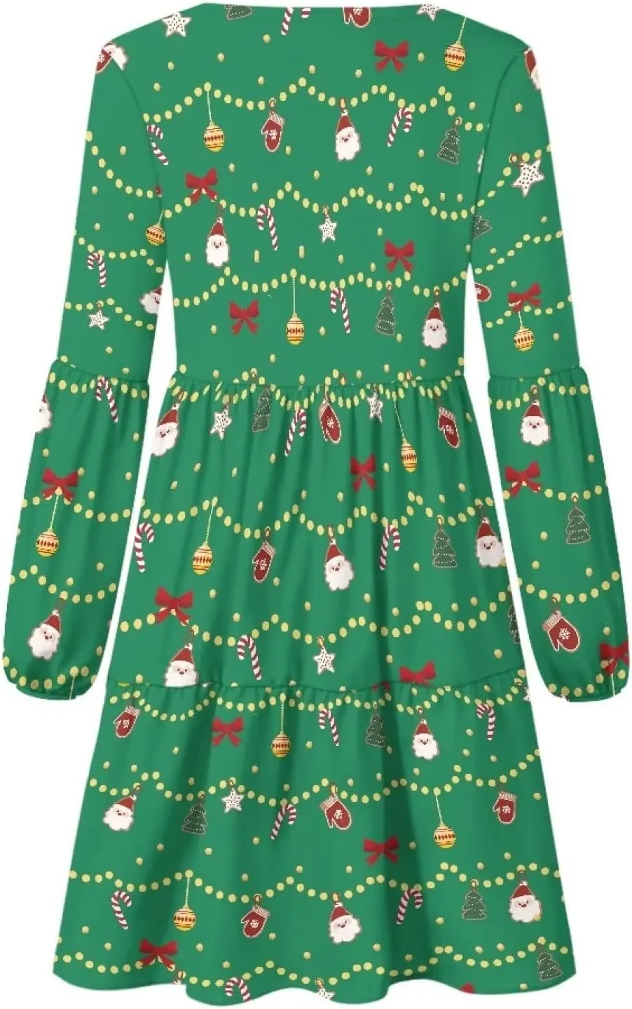 Xhuibop Women Tunic Dress Long Sleeve Flowy Swing Ruffle Dress Plus Size