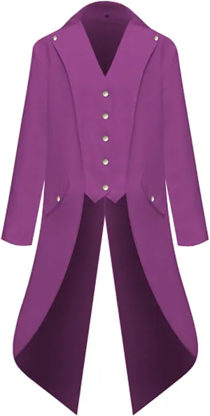 XIAXOGOOL Men Jacket Oversized Steampunk Trench Coat For Men Medieval Victorian Gothic Stand Collar Long Coat Tailcoat Jacket