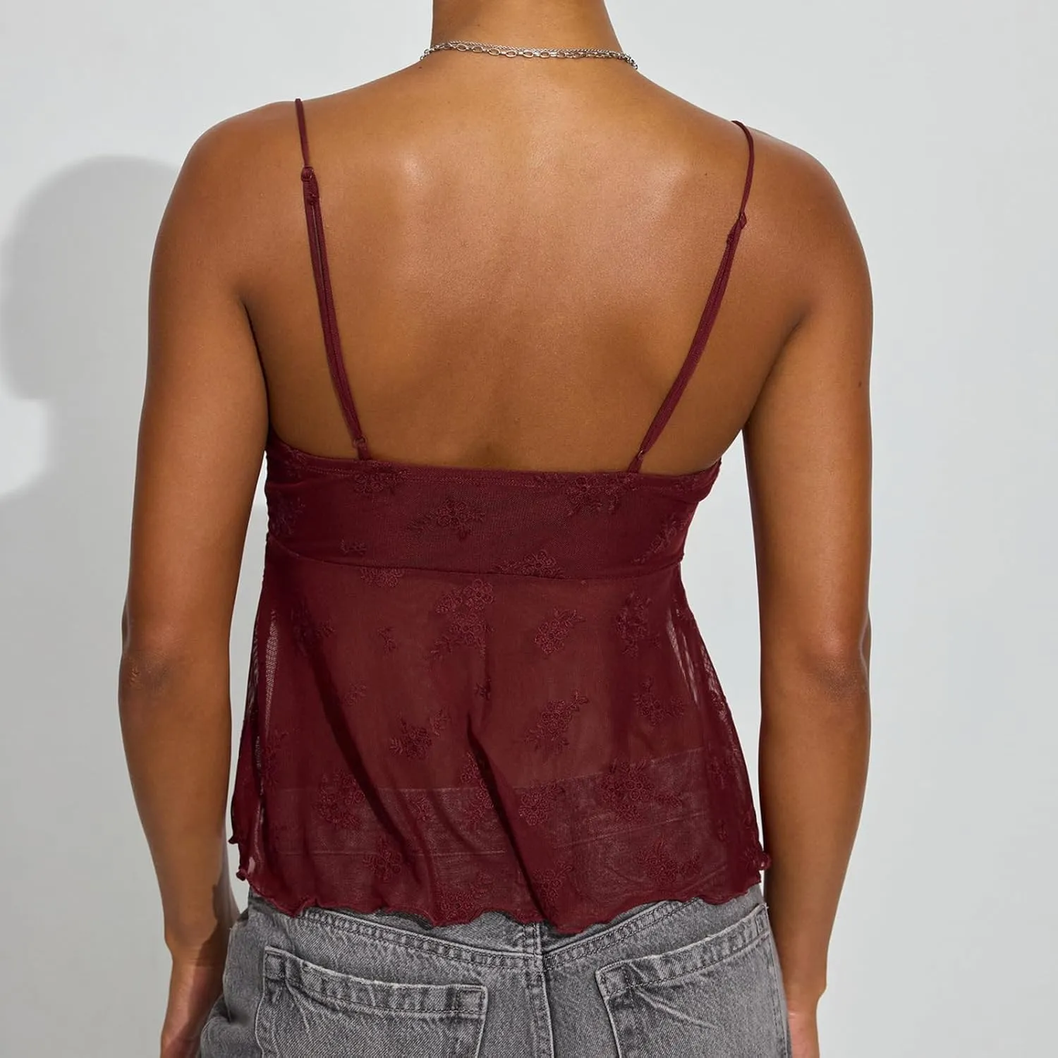 Y2k Crop Tank Top Women Sexy Sleeveless Going Out Camisole Spaghetti Strap Lace Low V Neck Halter Backless Cami