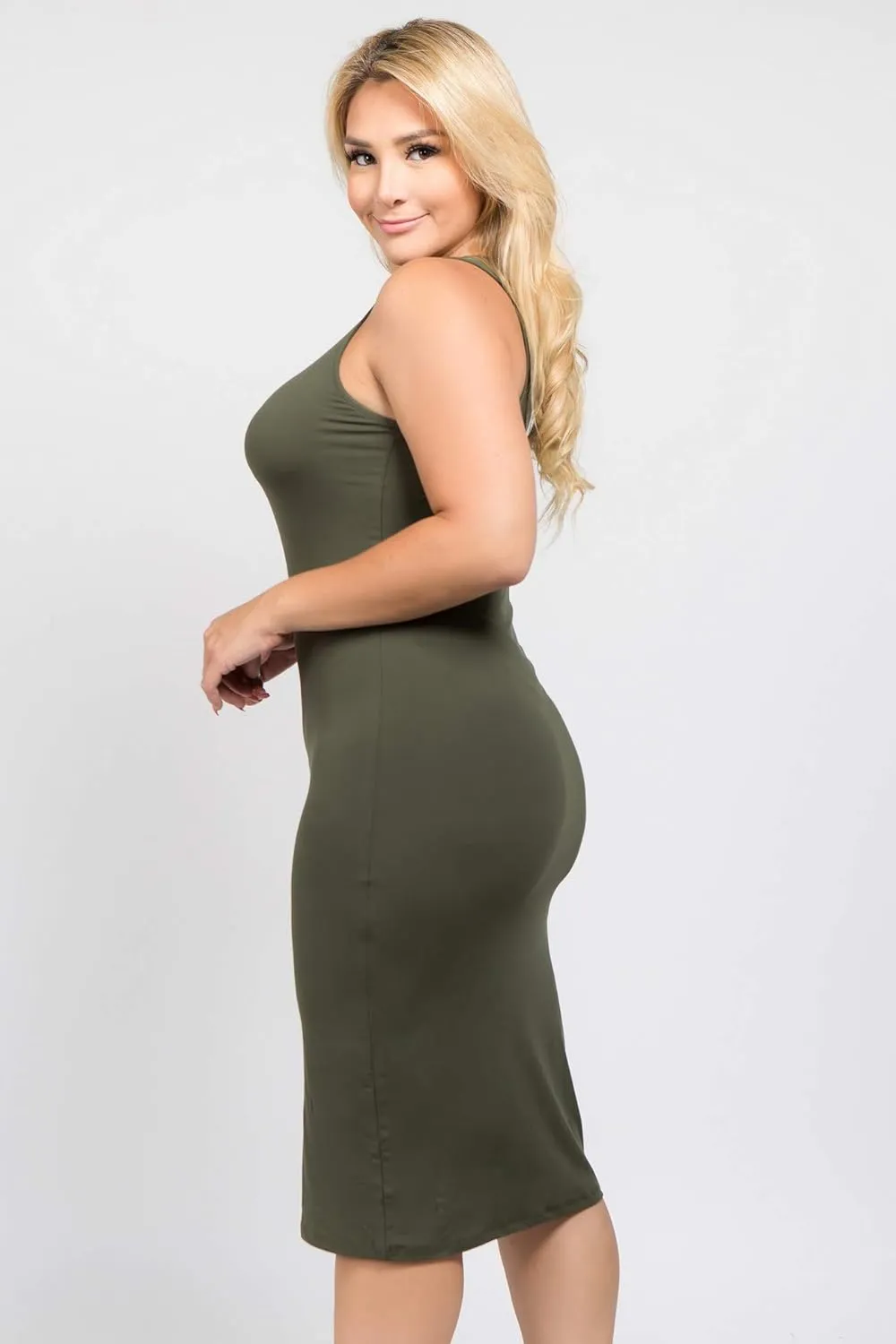 YELETE Women's Bodycon Midi Tank Dress