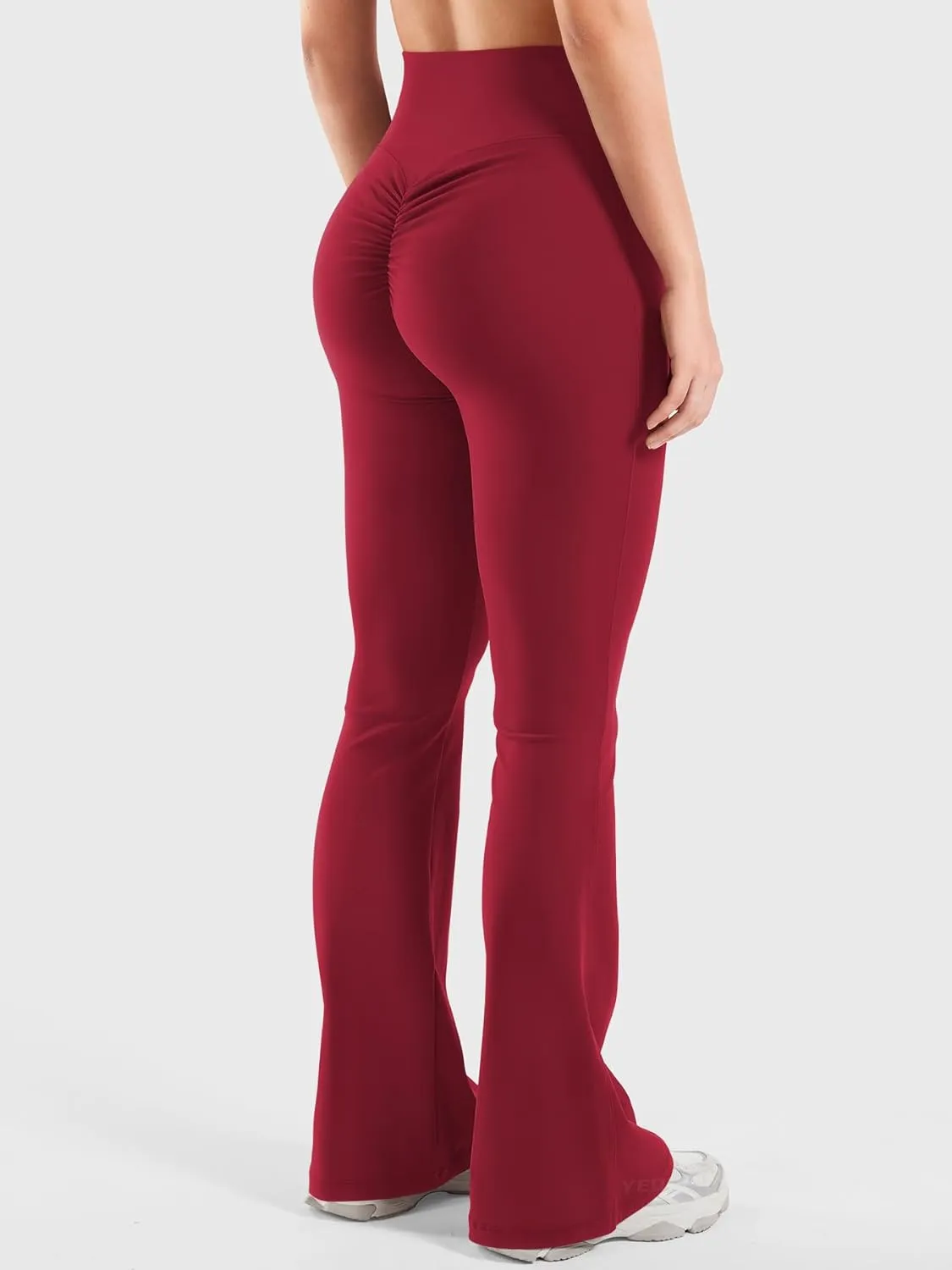 YEOREO Women Workout Scrunch Flare Leggings Drawstring No Front Seam Ericane Butt Lifting 31.5" Gym Yoga Leggings
