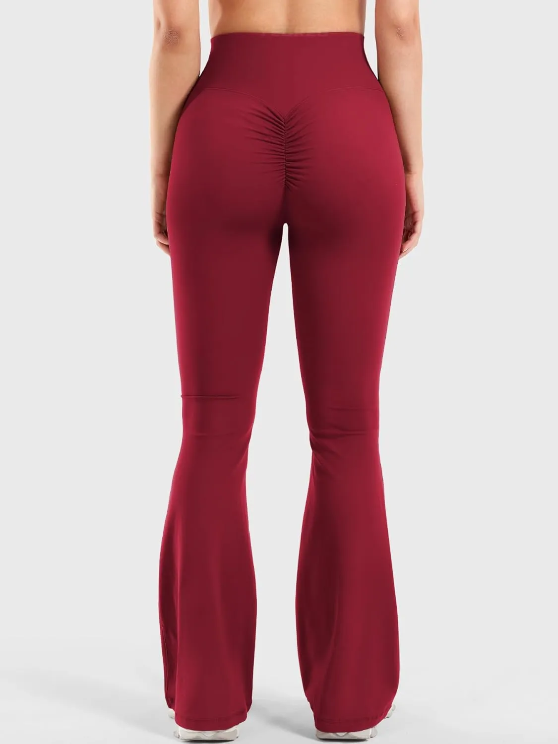 YEOREO Women Workout Scrunch Flare Leggings Drawstring No Front Seam Ericane Butt Lifting 31.5" Gym Yoga Leggings