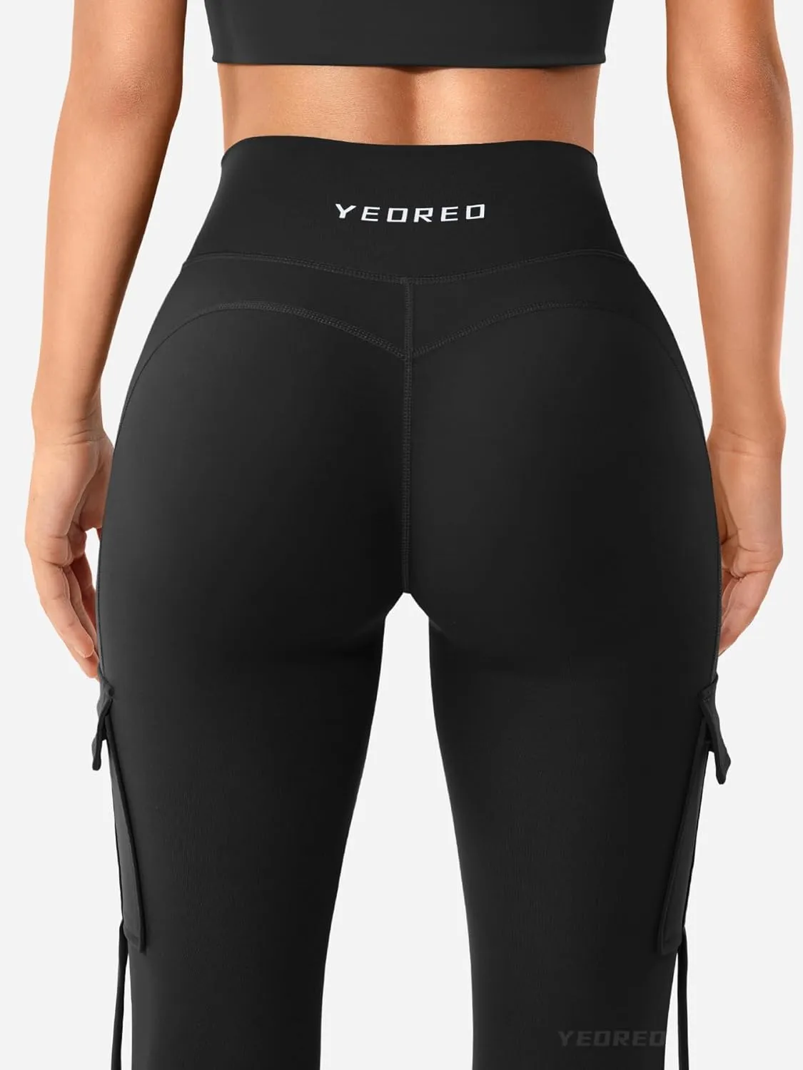 YEOREO Workout Flare Leggings with Pockets for Women Byenda Scrunch Butt Lifting Leggings Women No Front Seam Yoga Pants