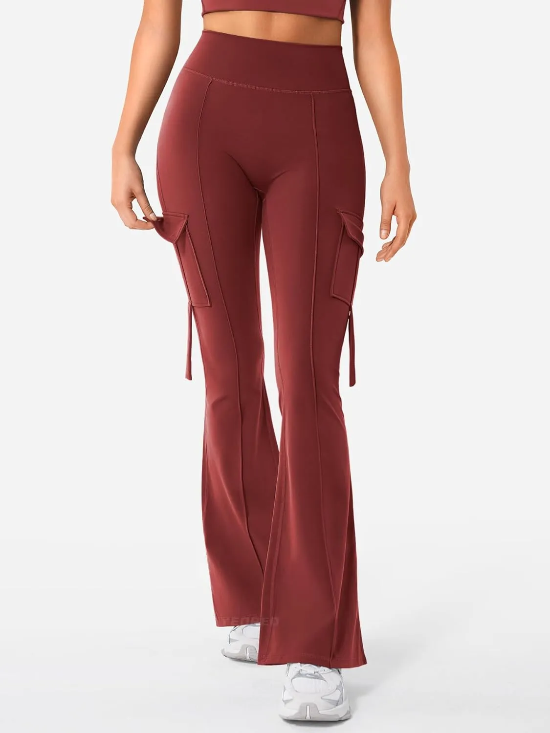 YEOREO Workout Flare Leggings with Pockets for Women Byenda Scrunch Butt Lifting Leggings Women No Front Seam Yoga Pants