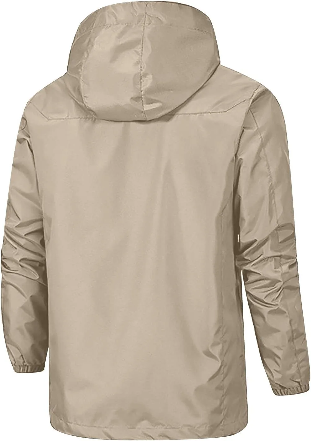 Ymosrh Men's Rain Coat Jackets Lightweight Nylon Windbreaker Wind & Water Resistant Jacket, XL-5XL