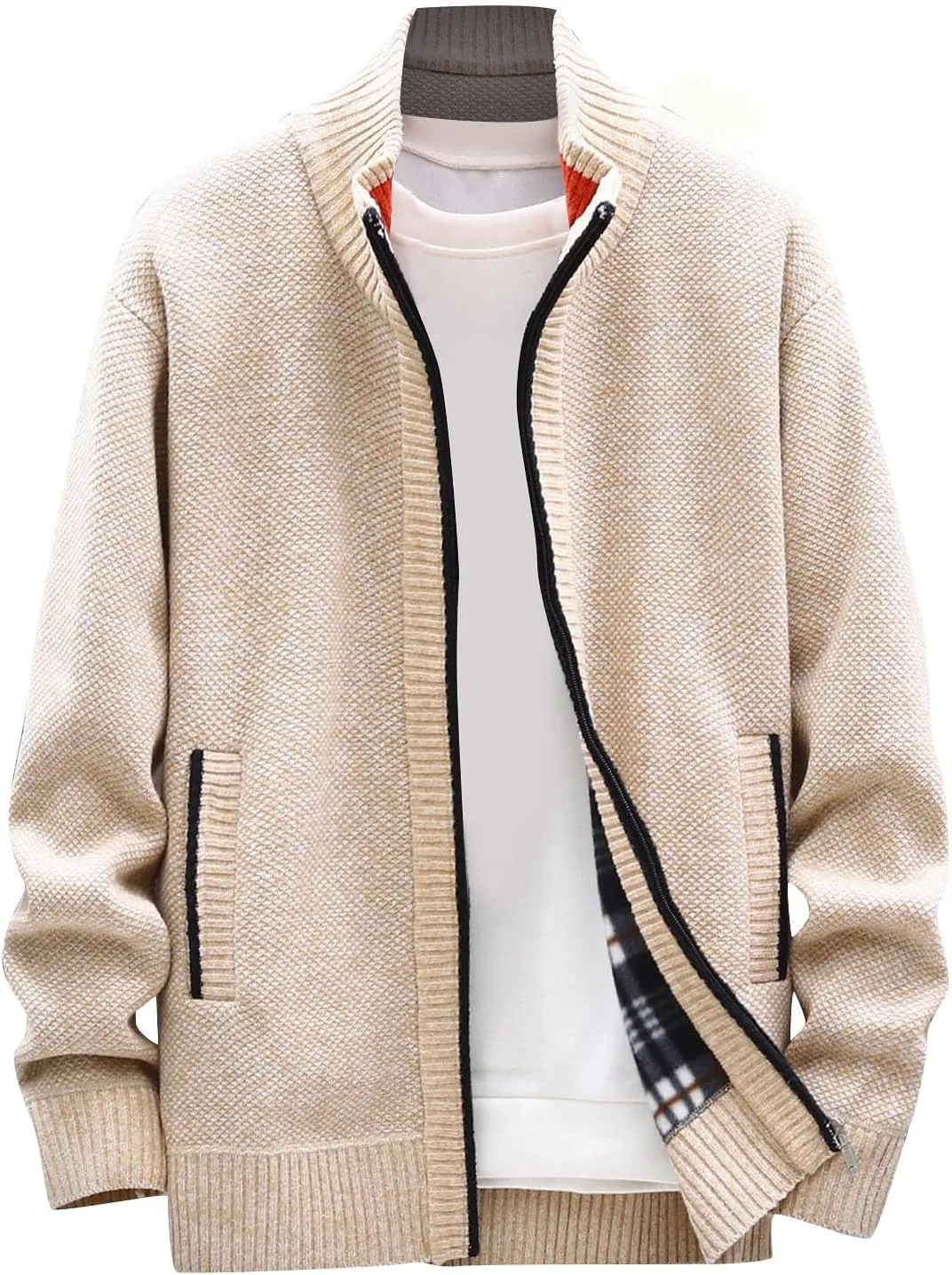 Ymosrh Winter Coats for Men Autumn and Men's Fashion Loose Cardigan Warm Lapel Hooded Jacket Sweater Mens Coats